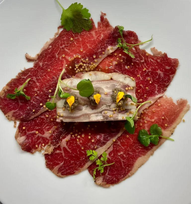 Carpaccio de boeuf et paté